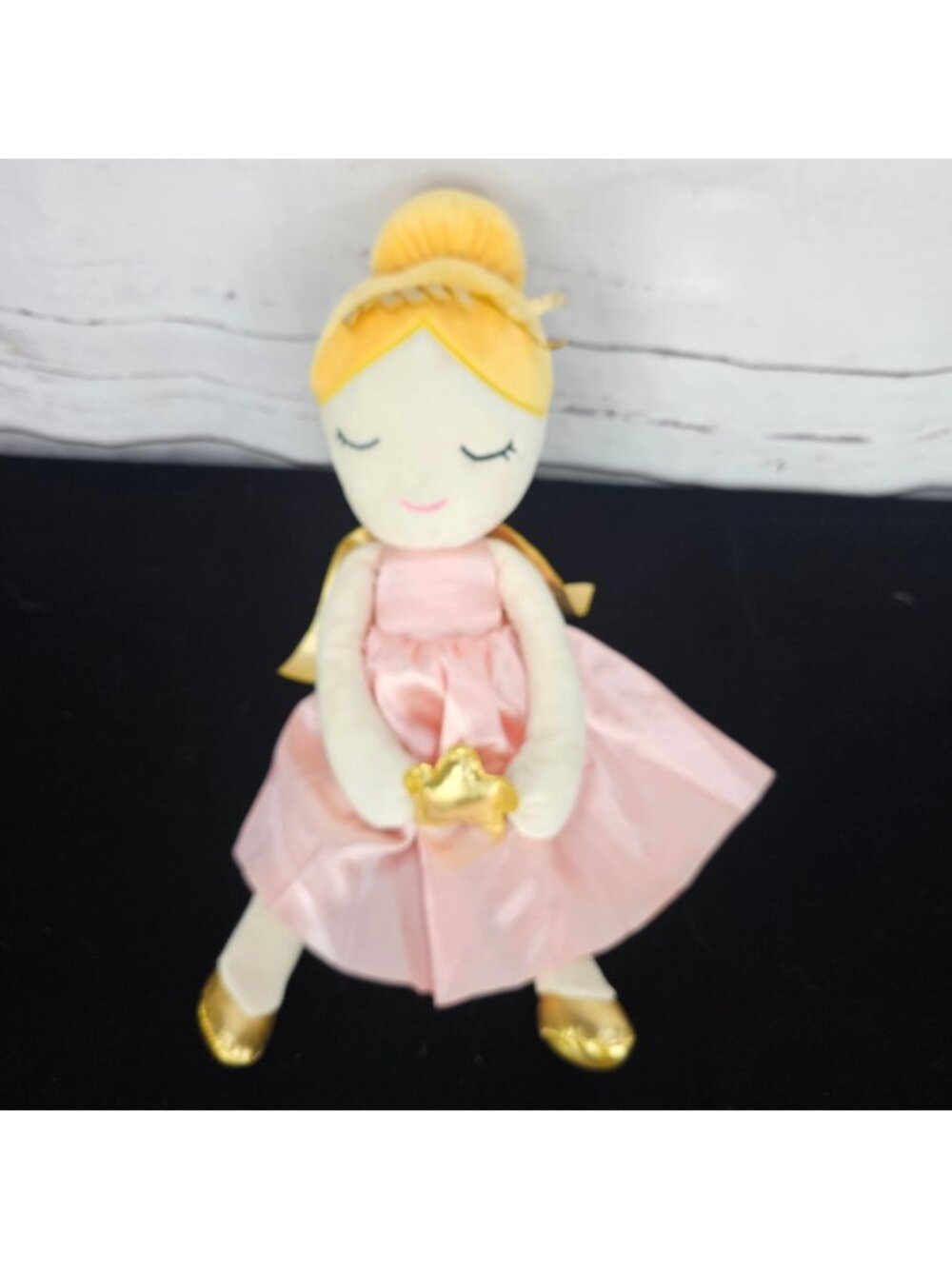 Land Of Dreams Princess Plush Doll - Pink Dress & Gold Shoes 100% Polyester 16 I